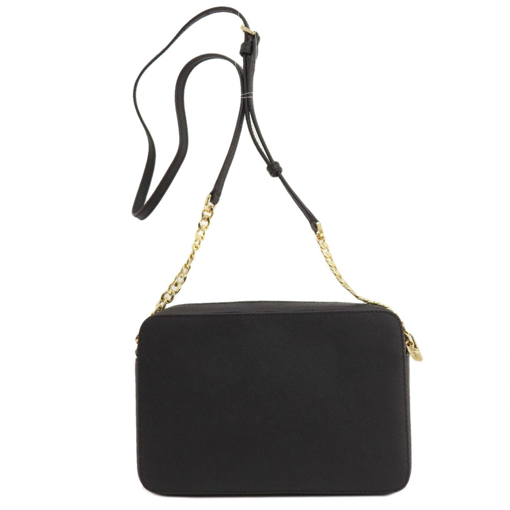 MICHAEL KORS Shoulder Bag leather black logo Women Used Authentic