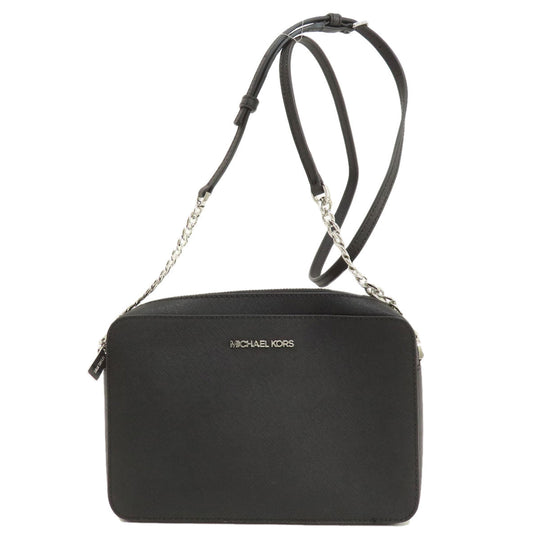 MICHAEL KORS Shoulder Bag leather black logo Women Used Authentic