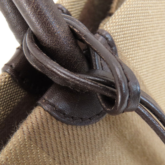 BALLY Tote Bag canvas Brown logo Women Used Authentic