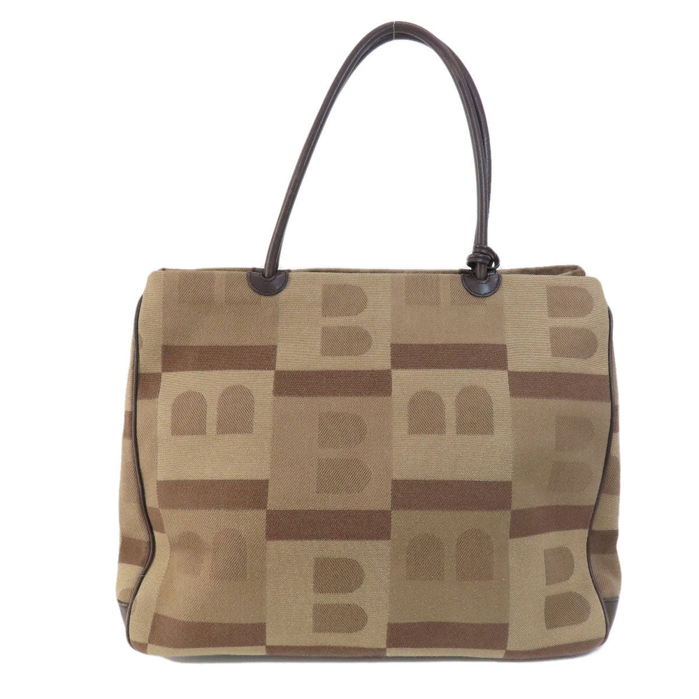 BALLY Tote Bag canvas Brown logo Women Used Authentic