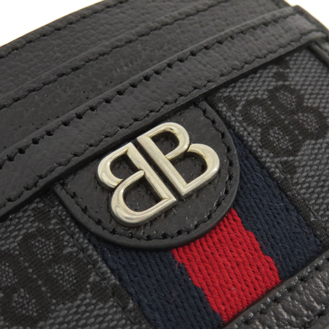 BALENCIAGA Card Case 680386 canvas black Gucci x Balenciaga Hacker Women Used Authentic