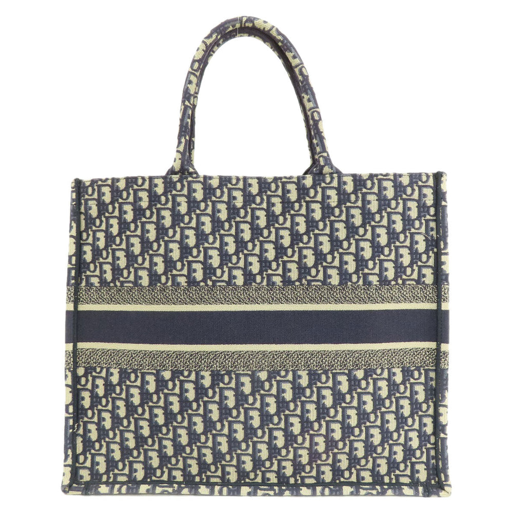 Christian Dior Tote Bag canvas Navy book tote large Women Used Authentic