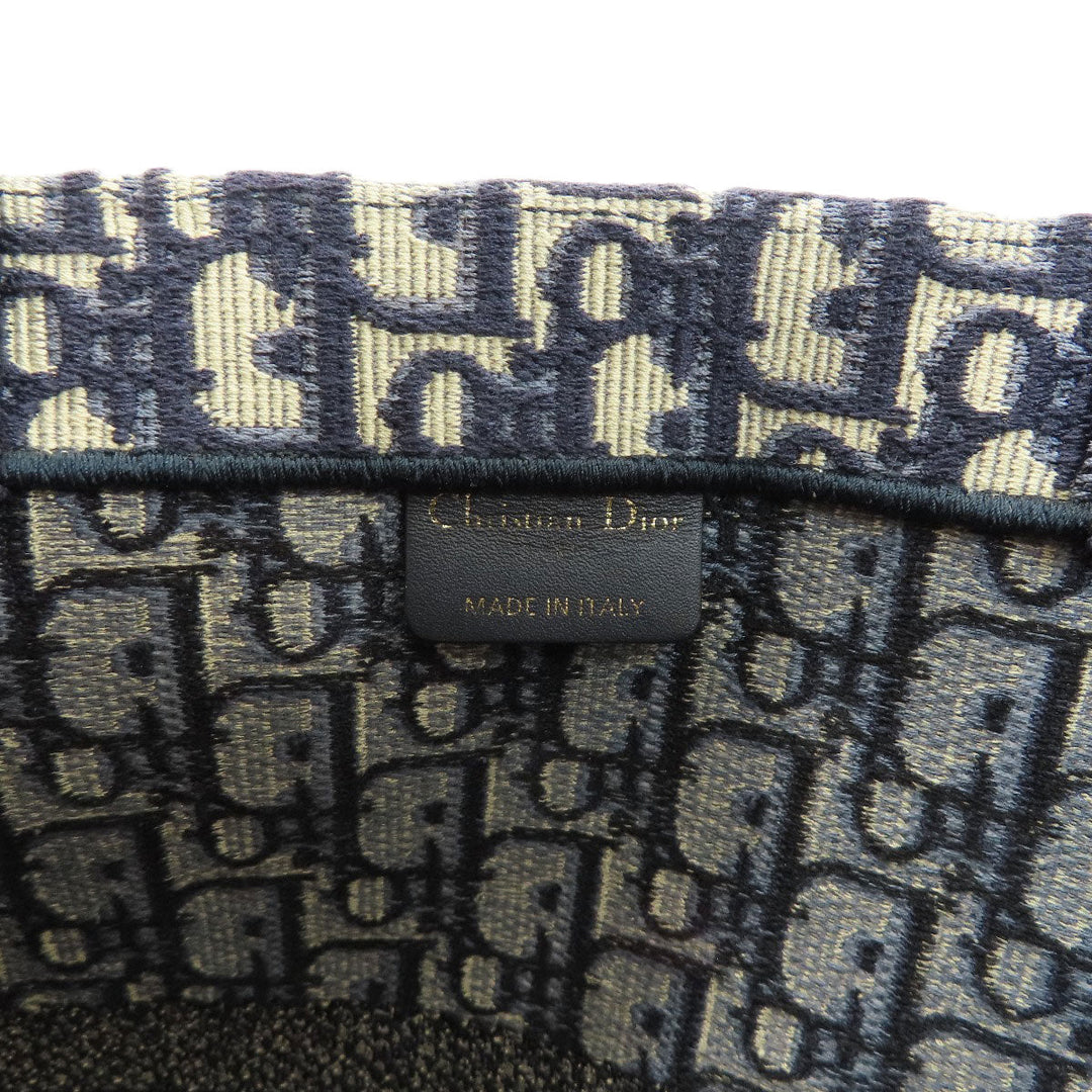 Christian Dior Tote Bag canvas Navy book tote large Women Used Authentic