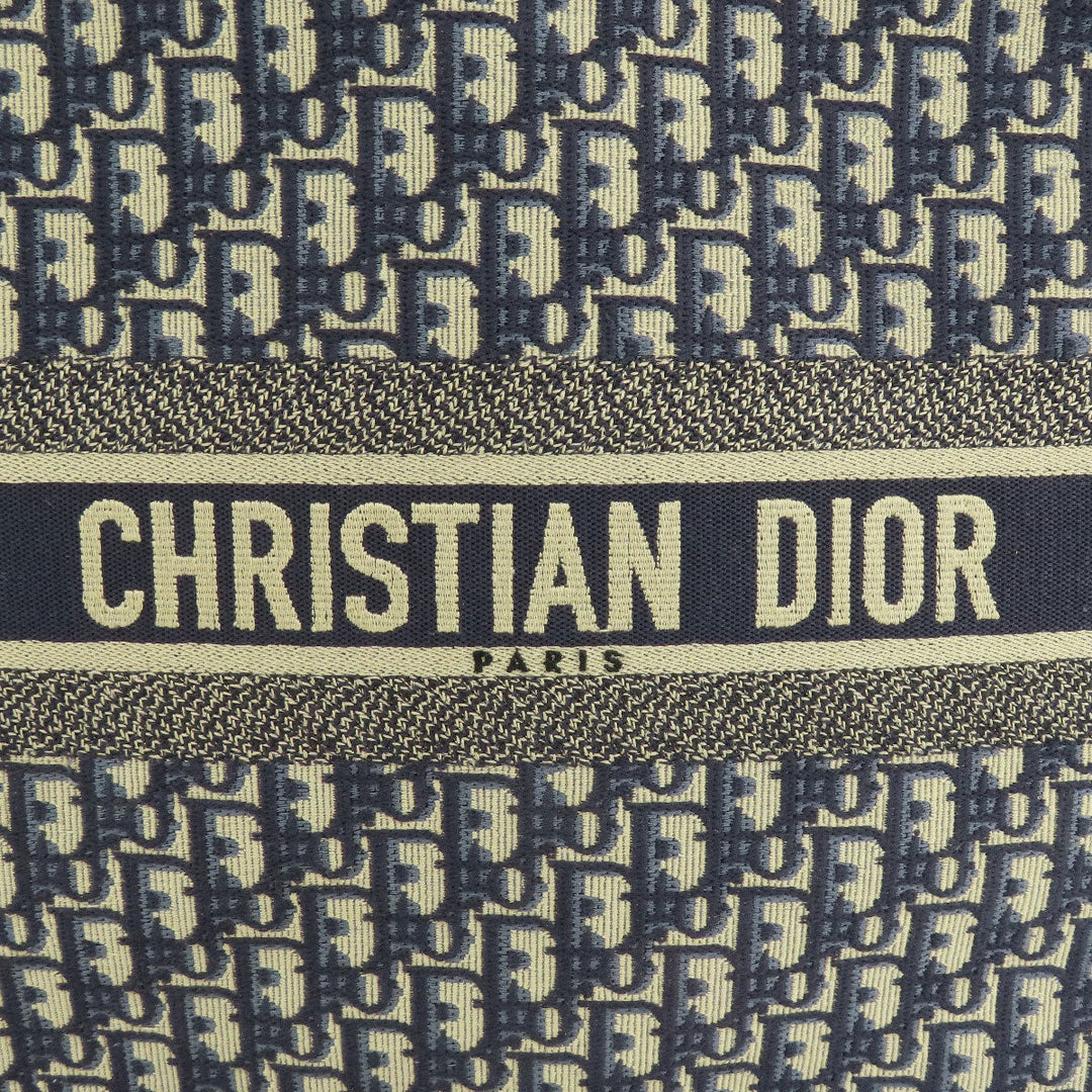 Christian Dior Tote Bag canvas Navy book tote large Women Used Authentic