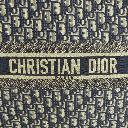 Christian Dior Tote Bag canvas Navy book tote large Women Used Authentic