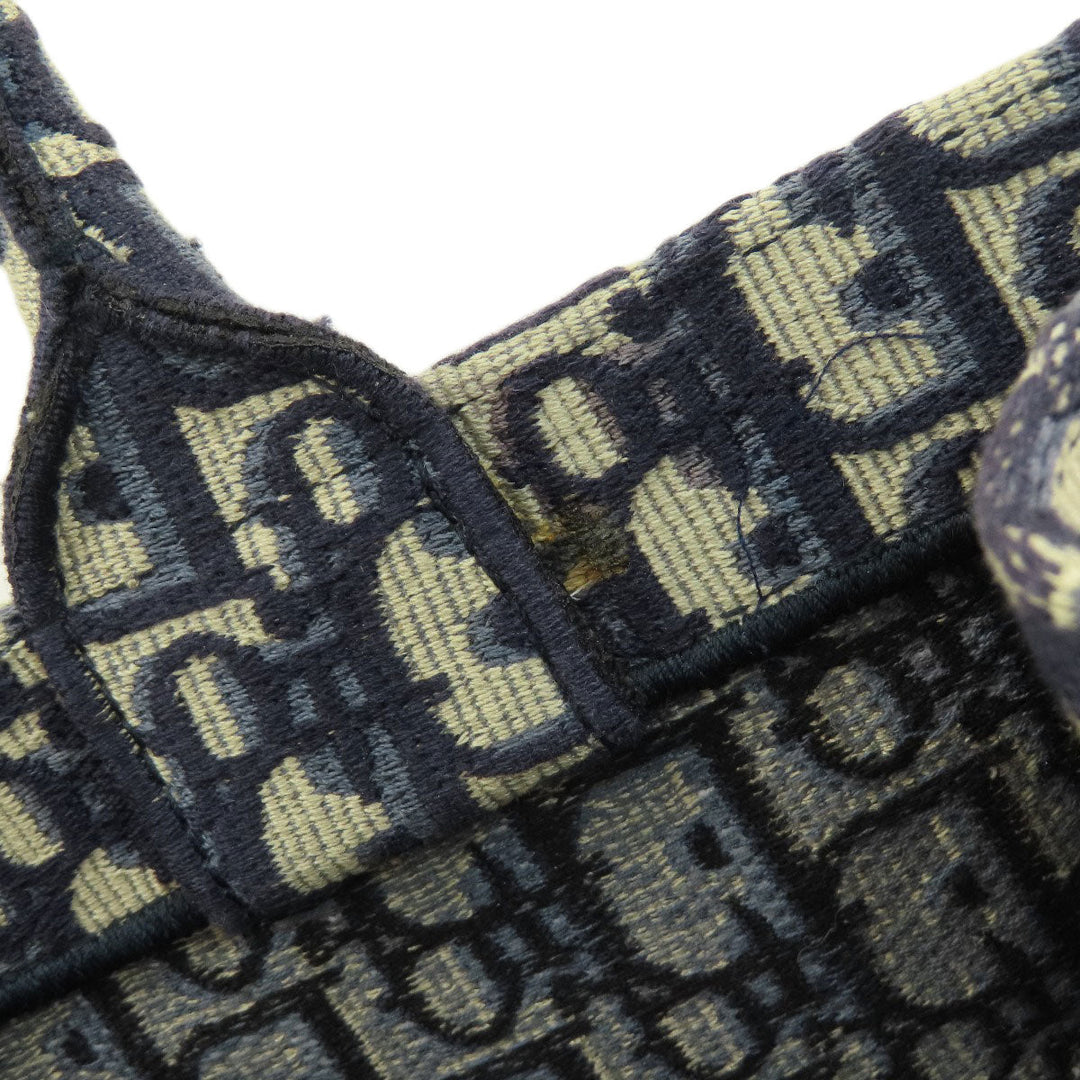 Christian Dior Tote Bag canvas Navy book tote large Women Used Authentic