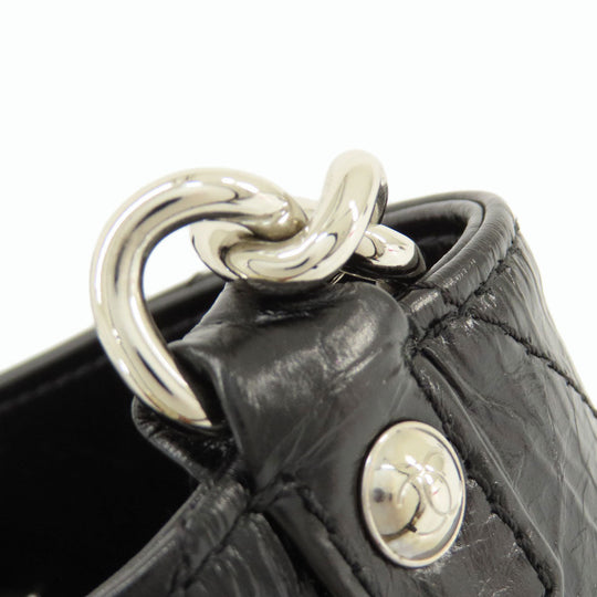 CHANEL Shoulder Bag Calfskin black Small Bucket COCO Mark SilverMetal