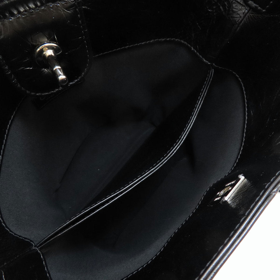 CHANEL Shoulder Bag Calfskin black Small Bucket COCO Mark SilverMetal