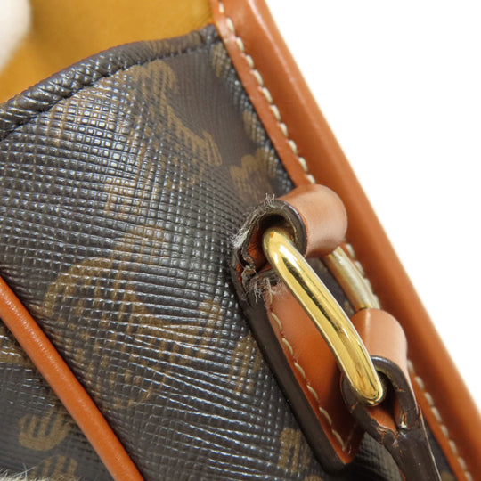 CELINE Shoulder Bag PVC Brown Macadam Pattern Women Used Authentic