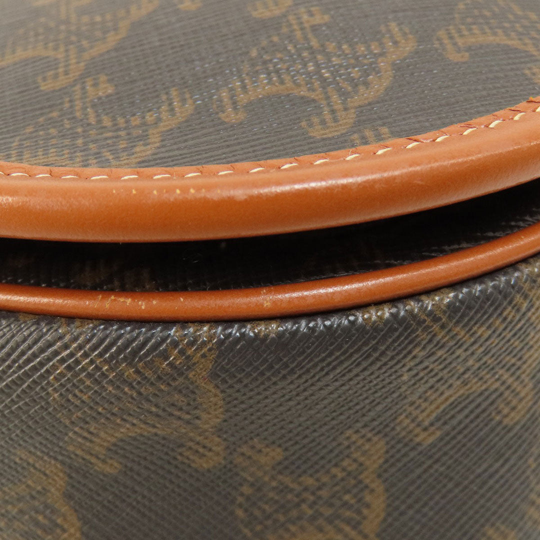 CELINE Shoulder Bag PVC Brown Macadam Pattern Women Used Authentic