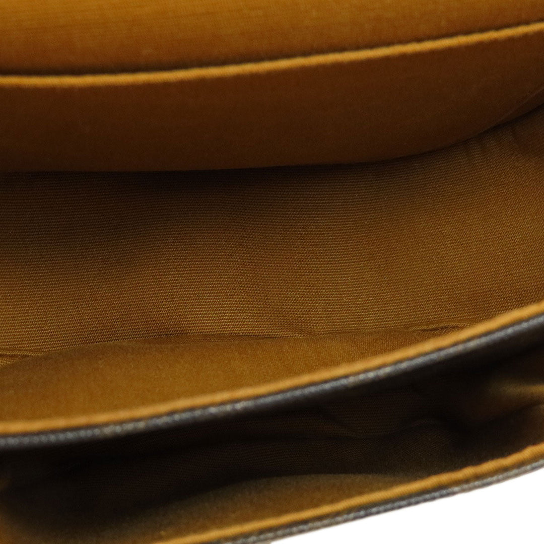 CELINE Shoulder Bag PVC Brown Macadam Pattern Women Used Authentic