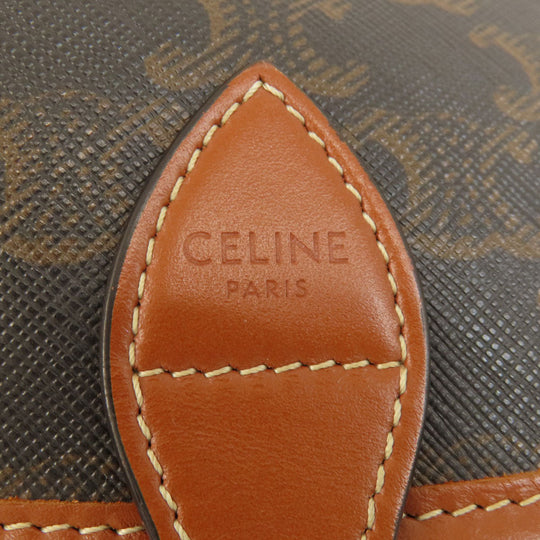 CELINE Shoulder Bag PVC Brown Macadam Pattern Women Used Authentic