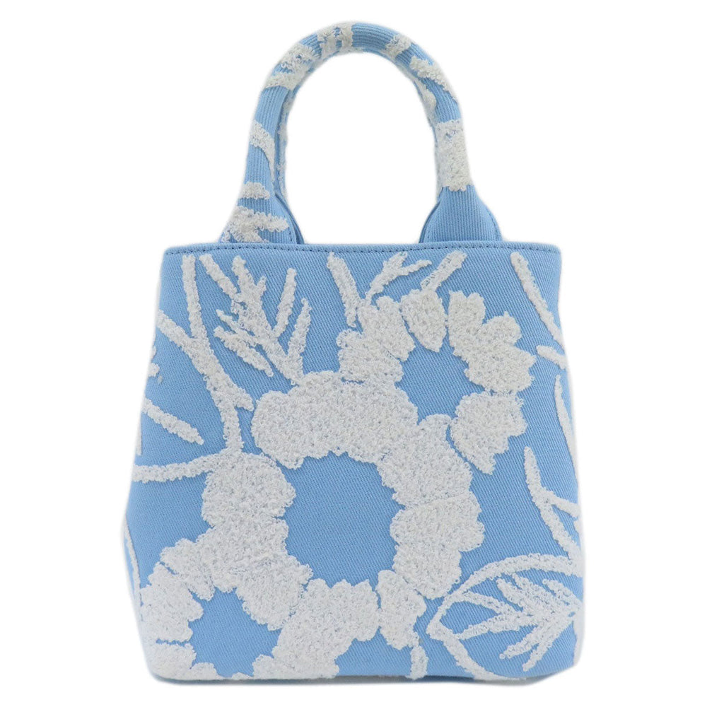 PRADA Tote Bag 1BA343 canvas blue Drill 2WAY Women Used Authentic