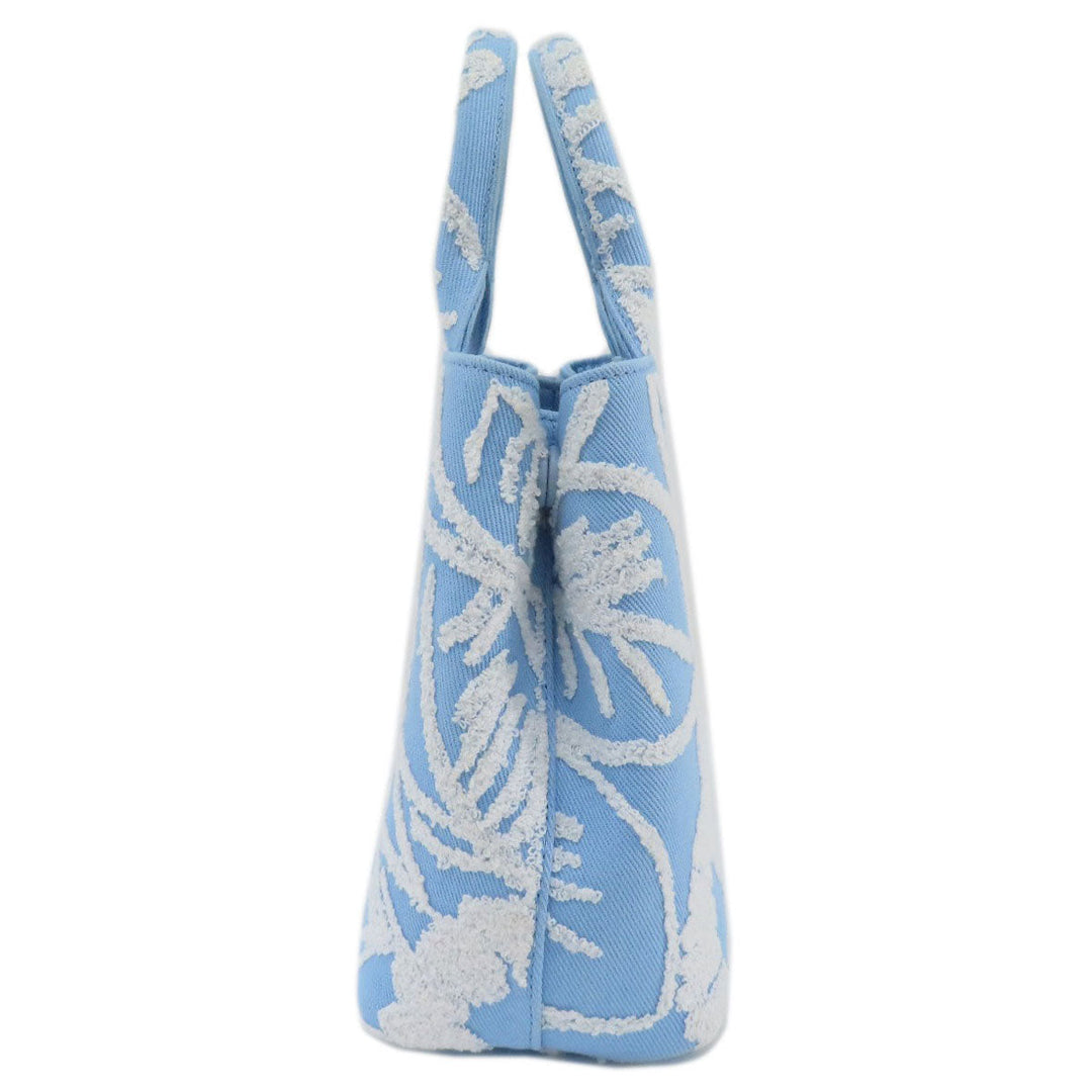 PRADA Tote Bag 1BA343 canvas blue Drill 2WAY Women Used Authentic