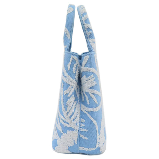 PRADA Tote Bag 1BA343 canvas blue Drill 2WAY Women Used Authentic