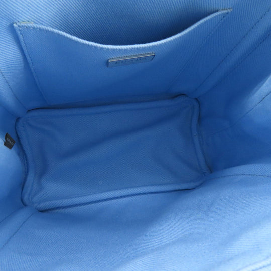 PRADA Tote Bag 1BA343 canvas blue Drill 2WAY Women Used Authentic