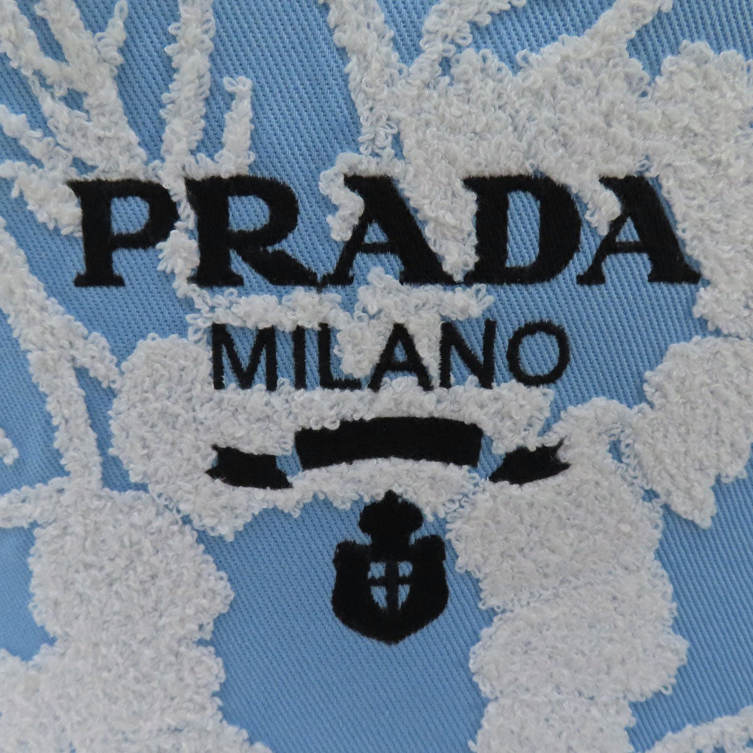 PRADA Tote Bag 1BA343 canvas blue Drill 2WAY Women Used Authentic