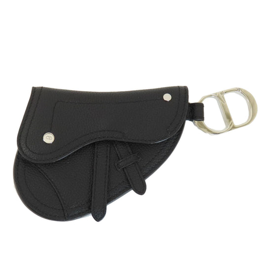Christian Dior Accessory pouch leather black Saddle pouch Women Used Authentic
