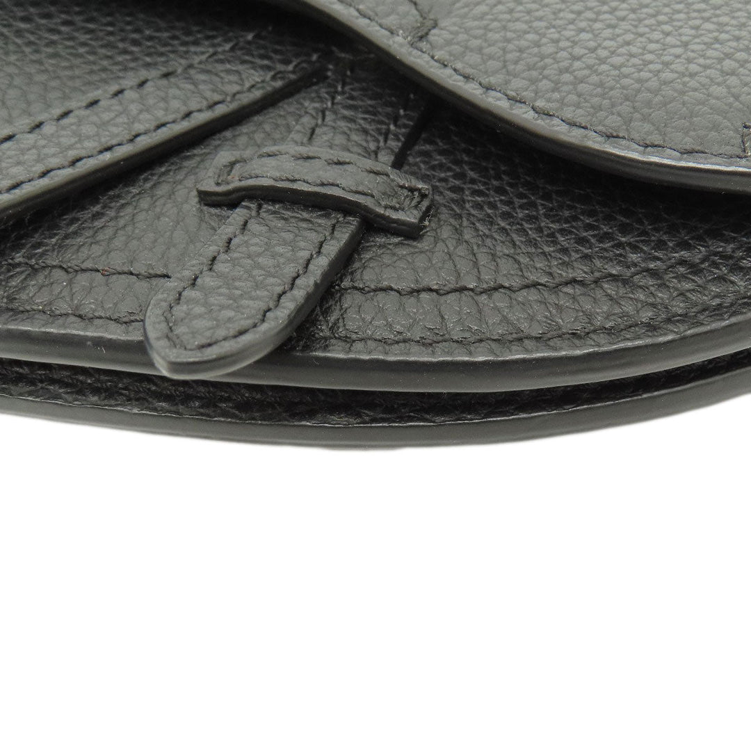 Christian Dior Accessory pouch leather black Saddle pouch Women Used Authentic