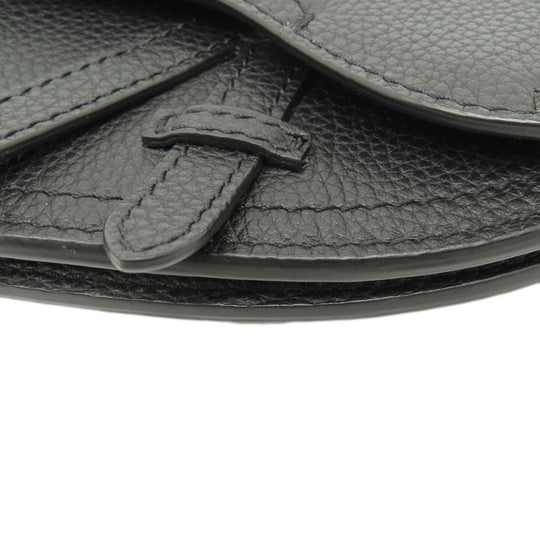 Christian Dior Accessory pouch leather black Saddle pouch Women Used Authentic