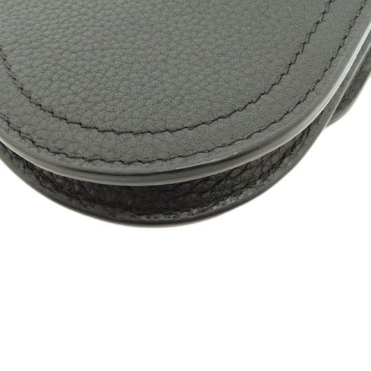 Christian Dior Accessory pouch leather black Saddle pouch Women Used Authentic