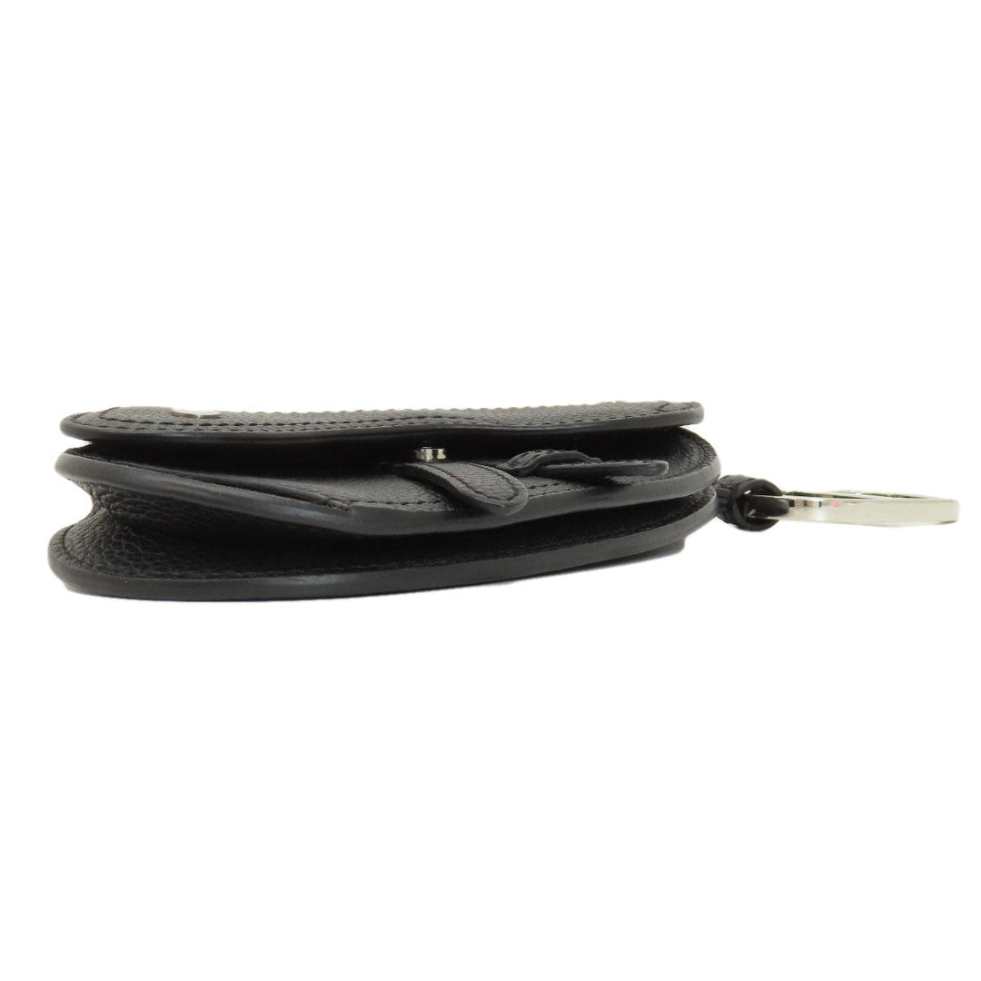 Christian Dior Accessory pouch leather black Saddle pouch Women Used Authentic