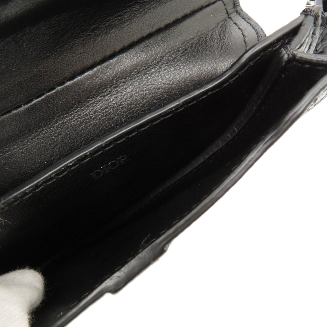 Christian Dior Accessory pouch leather black Saddle pouch Women Used Authentic