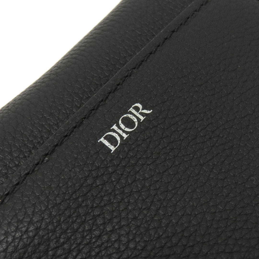 Christian Dior Accessory pouch leather black Saddle pouch Women Used Authentic