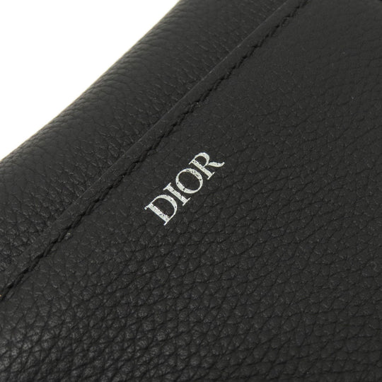 Christian Dior Accessory pouch leather black Saddle pouch Women Used Authentic