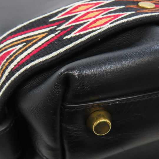 Christian Dior Shoulder Bag leather black Exotic 2WAY Women Used Authentic