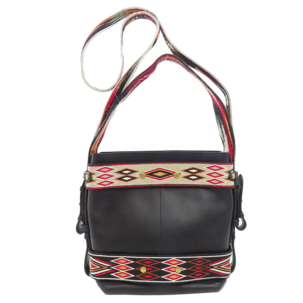 Christian Dior Shoulder Bag leather black Exotic 2WAY Women Used Authentic