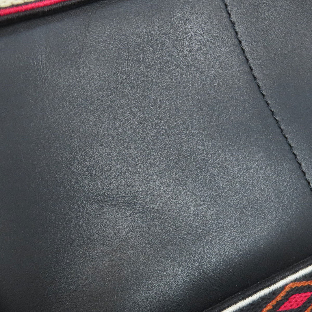 Christian Dior Shoulder Bag leather black Exotic 2WAY Women Used Authentic