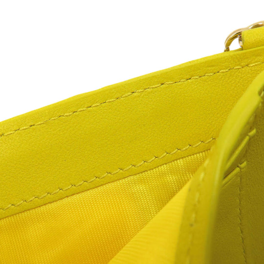 Christian Dior Bifold Wallet Calfskin yellow Lady Dior
