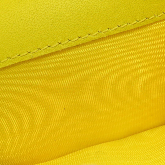 Christian Dior Bifold Wallet Calfskin yellow Lady Dior