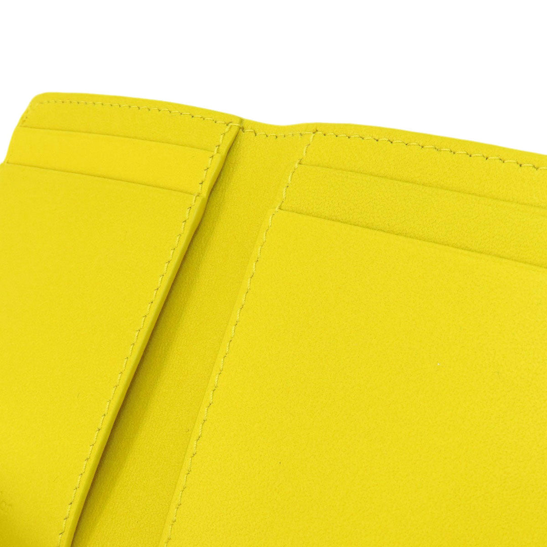 Christian Dior Bifold Wallet Calfskin yellow Lady Dior