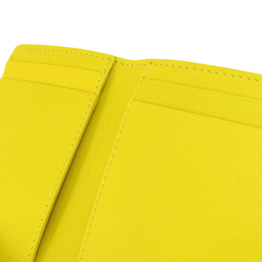 Christian Dior Bifold Wallet Calfskin yellow Lady Dior