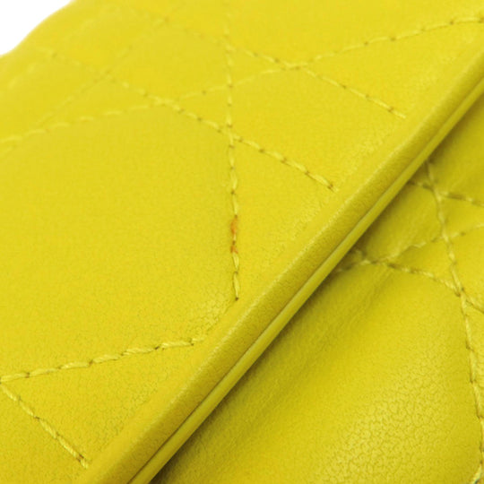Christian Dior Bifold Wallet Calfskin yellow Lady Dior