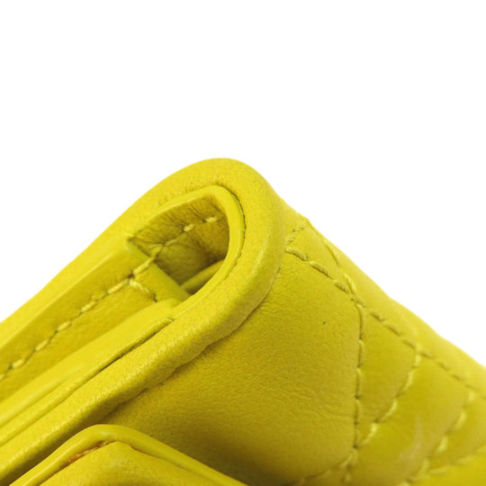 Christian Dior Bifold Wallet Calfskin yellow Lady Dior