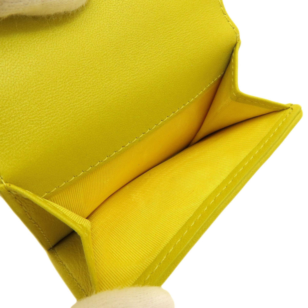 Christian Dior Bifold Wallet Calfskin yellow Lady Dior