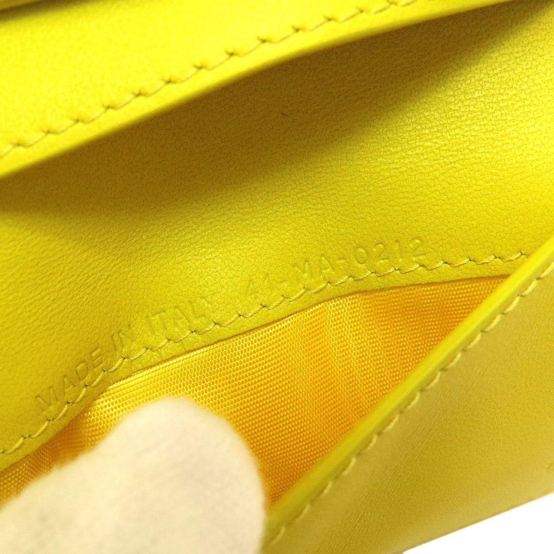Christian Dior Bifold Wallet Calfskin yellow Lady Dior