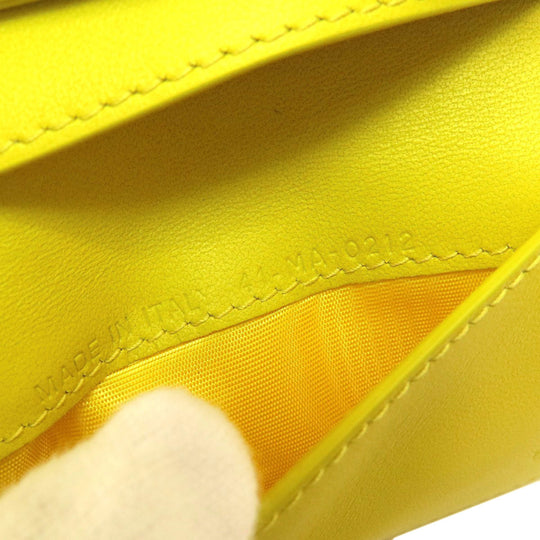 Christian Dior Bifold Wallet Calfskin yellow Lady Dior