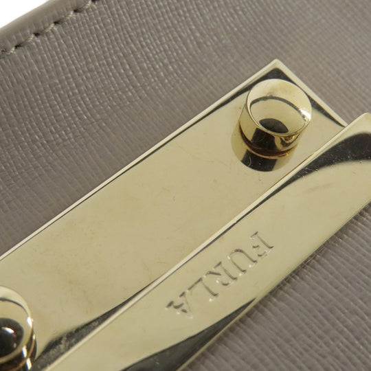Furla Shoulder Bag leather gray Julia Women Used Authentic
