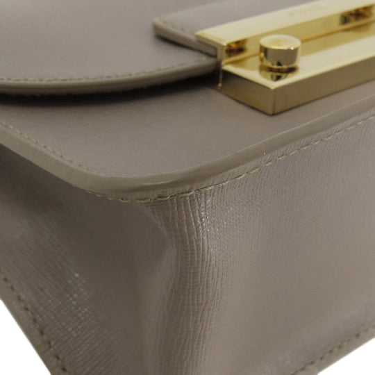 Furla Shoulder Bag leather gray Julia Women Used Authentic