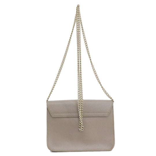 Furla Shoulder Bag leather gray Julia Women Used Authentic