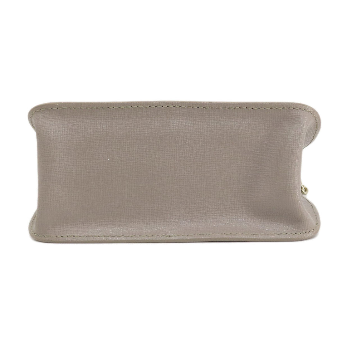 Furla Shoulder Bag leather gray Julia Women Used Authentic