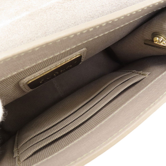 Furla Shoulder Bag leather gray Julia Women Used Authentic