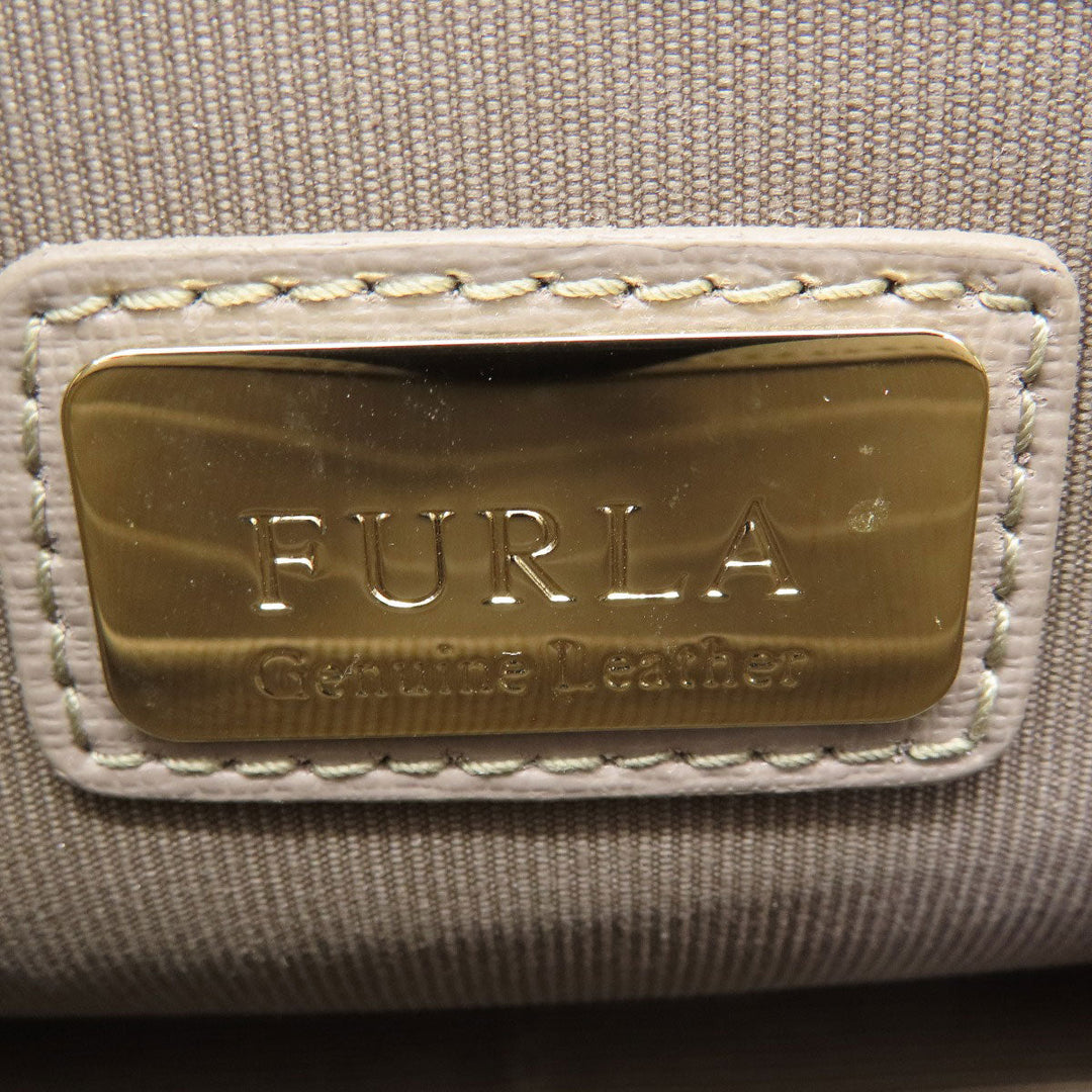 Furla Shoulder Bag leather gray Julia Women Used Authentic