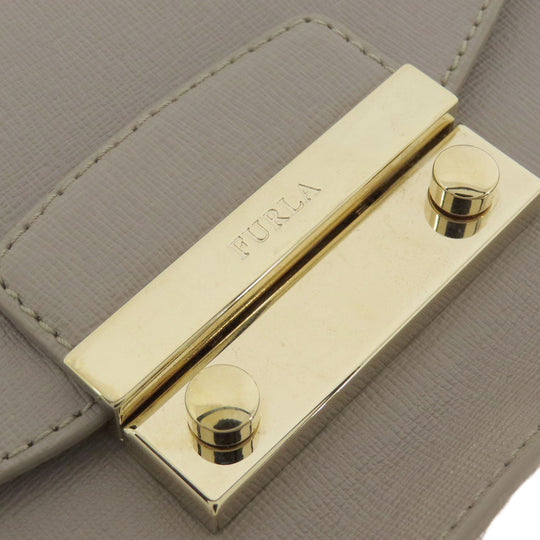 Furla Shoulder Bag leather gray Julia Women Used Authentic