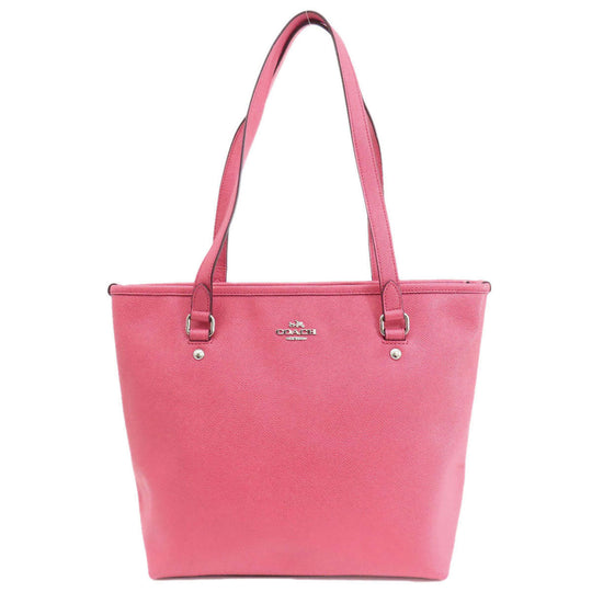 COACH Tote Bag F57789 leather pink logo Women Used Authentic