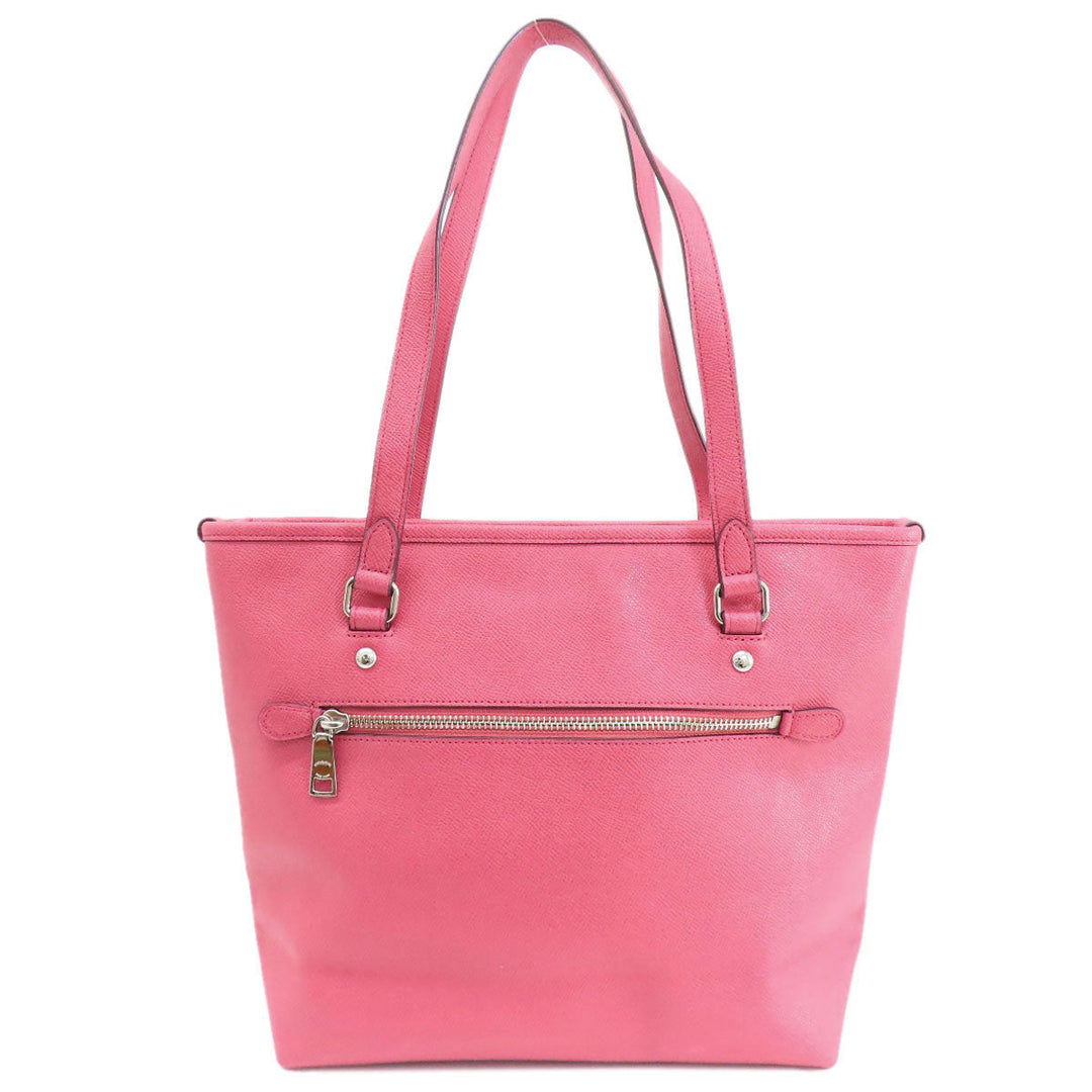 COACH Tote Bag F57789 leather pink logo Women Used Authentic